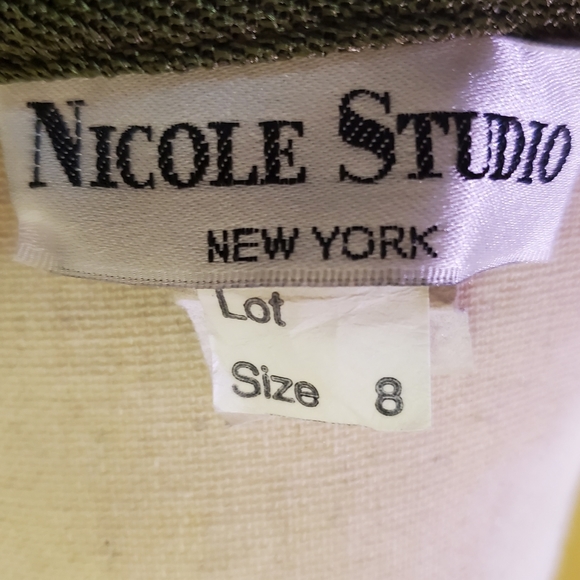 Nicole Studio VINTAGE Olive Green Maxi Dress w/Vest, Size 8 - Picture 14 of 14